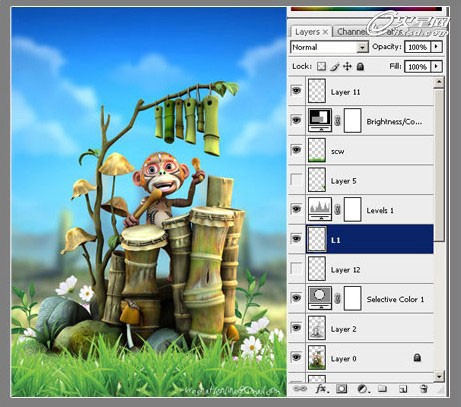 《敲竹鼓的野猴子》Maya作品制作流程 - 3D动画教程 -  82_e57cda43.jpg